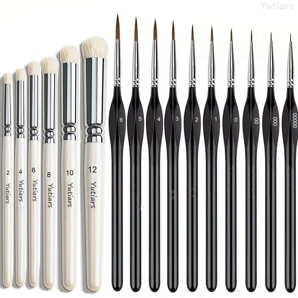 Model Kit Paint Set - Minyatür Boya Fırçaları Kuru Fırça Seti,