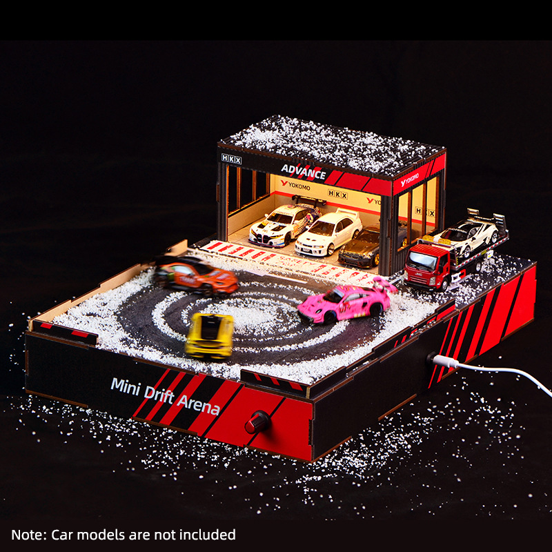 Model Kit Car - 1:64 Ölçekli DIY Drift Pisti Dioraması,