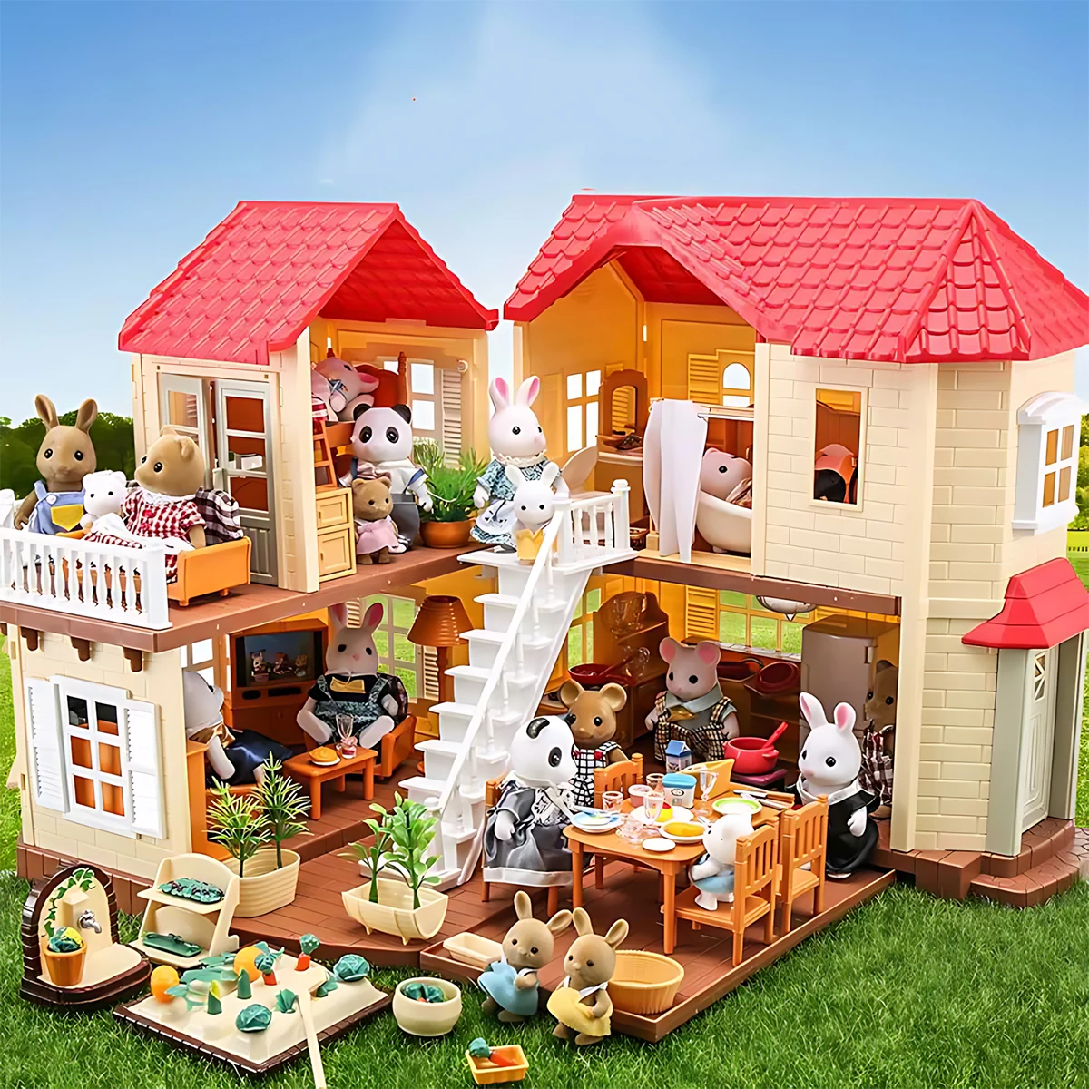 Model Kitchen Set - Minyatür Mobilya 1:12 Dollhouse Mutfak Oturma