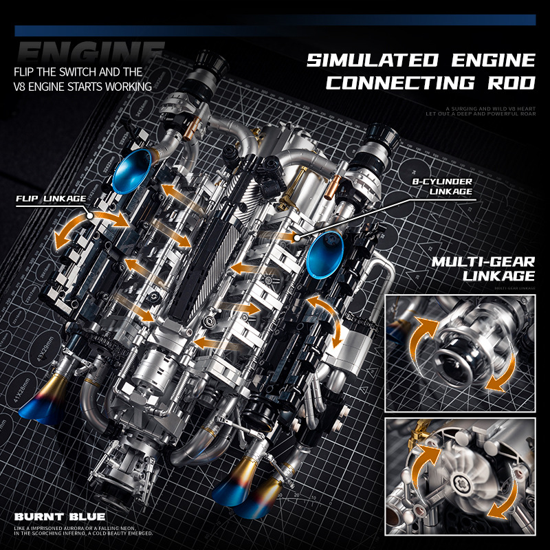 Teknik Süper Araba V8 Motor Ya - Model Kit V8 incelemesi ve fiyatı