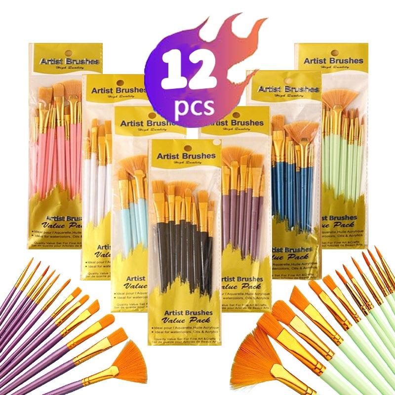 12 adet naylon kıl fırça seti  - Model Kit Acrylic Paint incelemesi ve fiyatı
